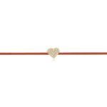 "Pavé Heart" Copper Diamond String Bracelet