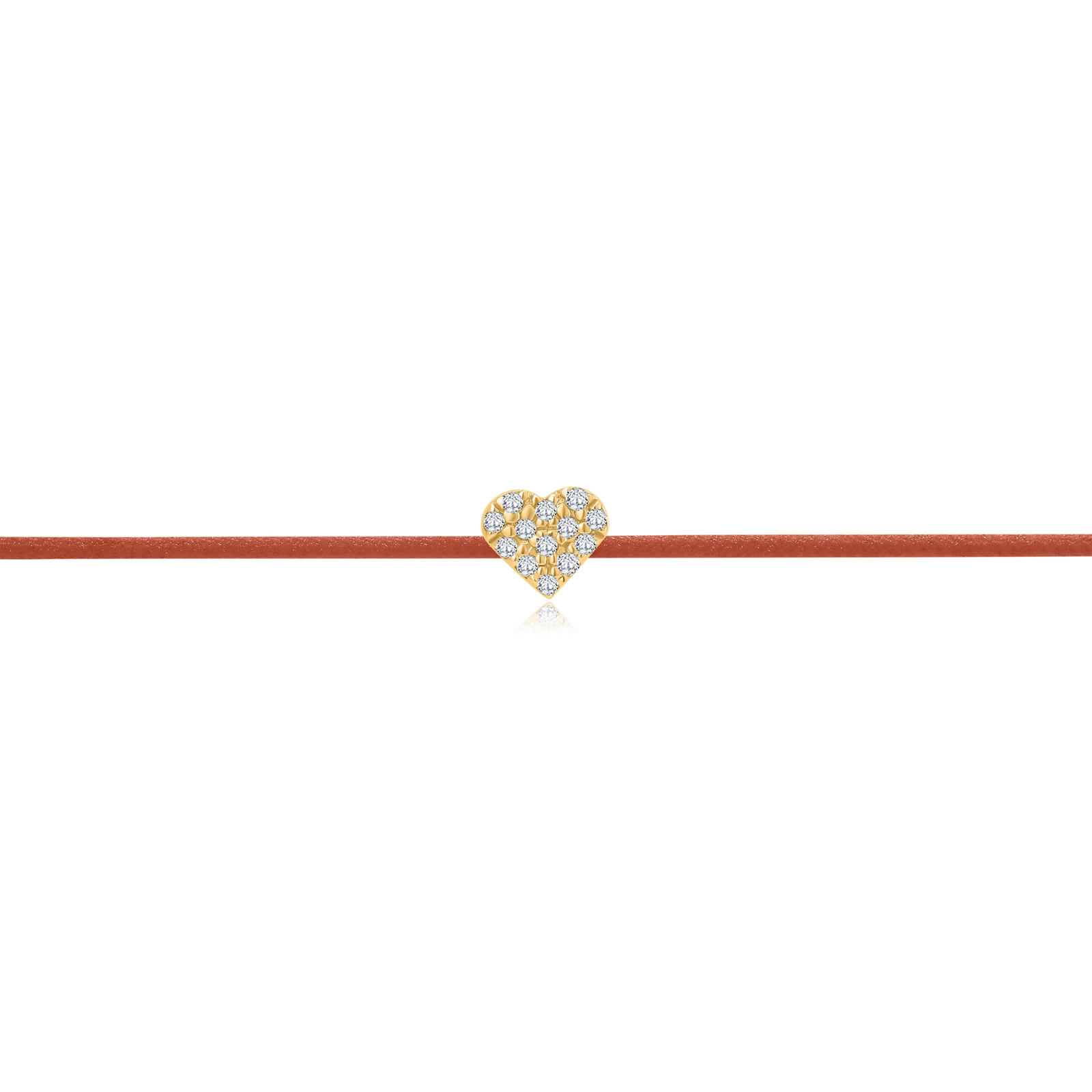 "Pavé Heart" Copper Diamond String Bracelet