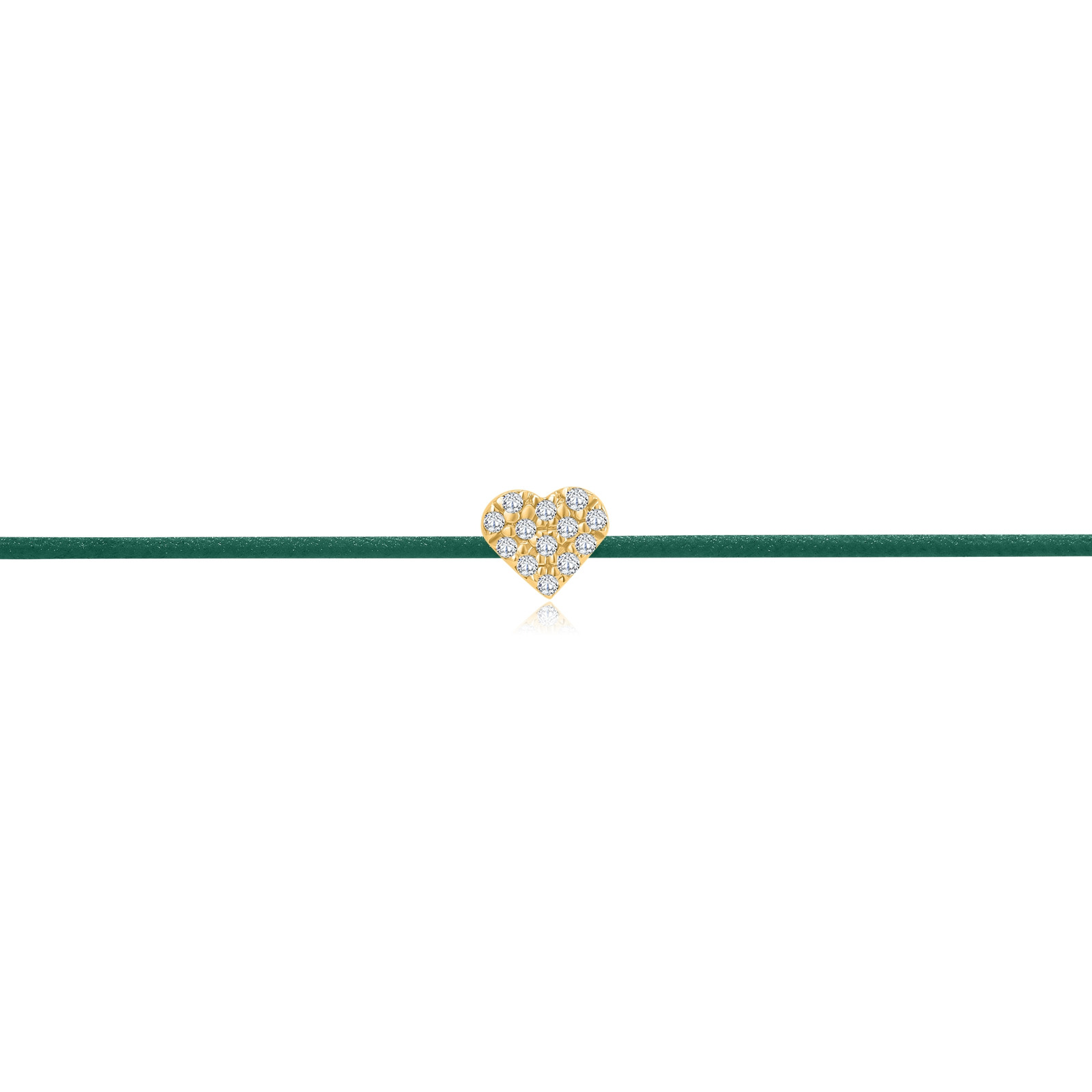 "Pavé Heart" Green Diamond String Bracelet