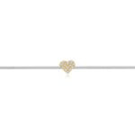 "Pavé Heart" Grey Diamond String Bracelet