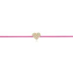 "Pavé Heart" Pink Diamond String Bracelet