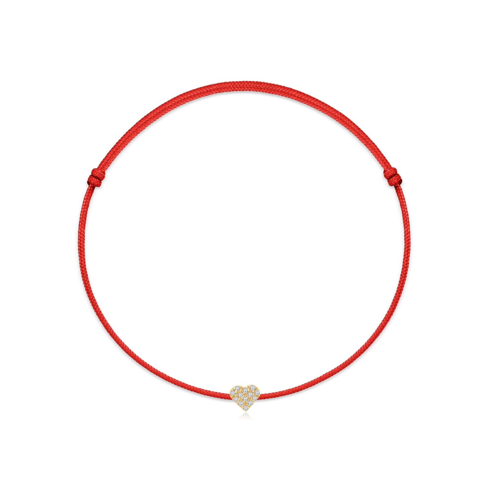 "Pavé Heart" Red Diamond String Bracelet