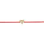 "Pavé Heart" Red Diamond String Bracelet