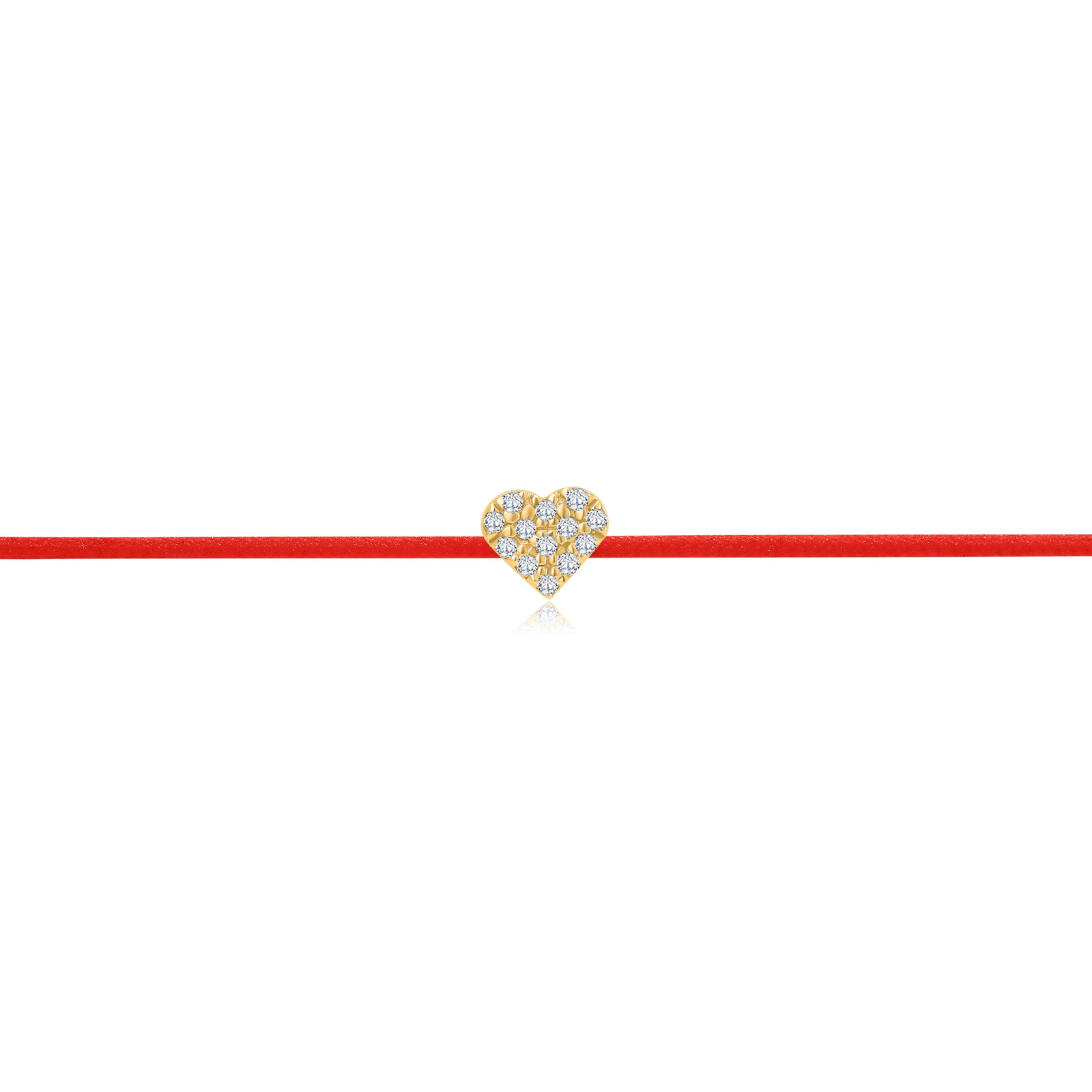 "Pavé Heart" Red Diamond String Bracelet
