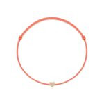 "Pavé Heart" Salmon Diamond String Bracelet