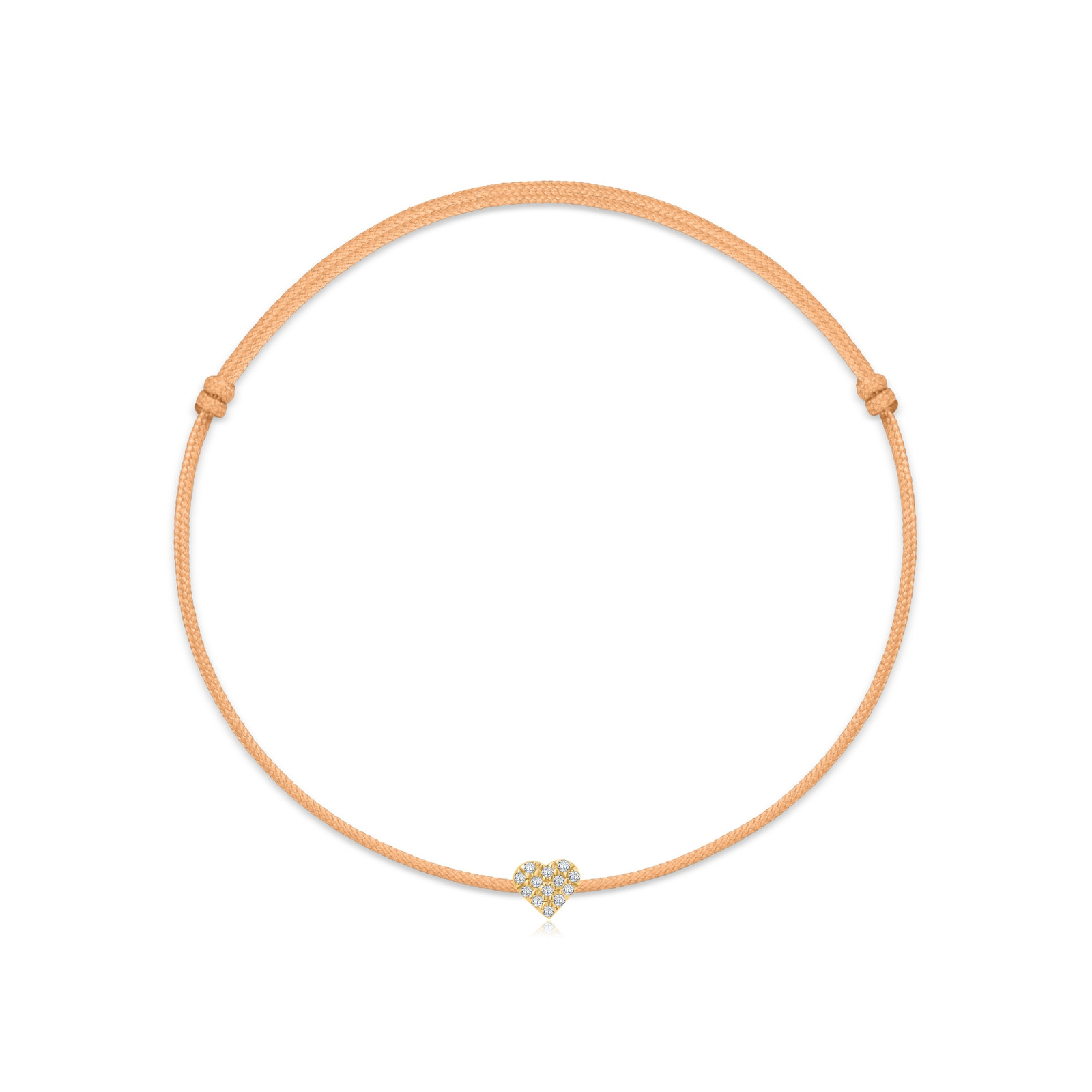 "Pavé Heart" Sand Diamond String Bracelet