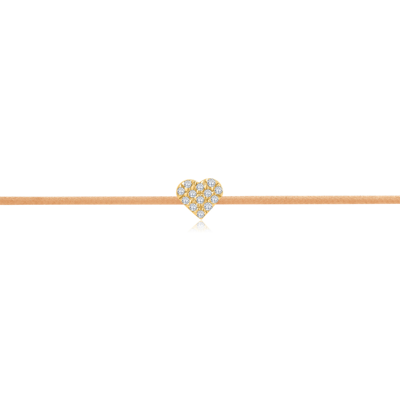 "Pavé Heart" Sand Diamond String Bracelet