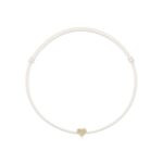 "Pavé Heart" White Diamond String Bracelet