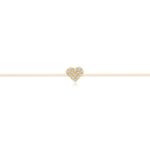 "Pavé Heart" White Diamond String Bracelet