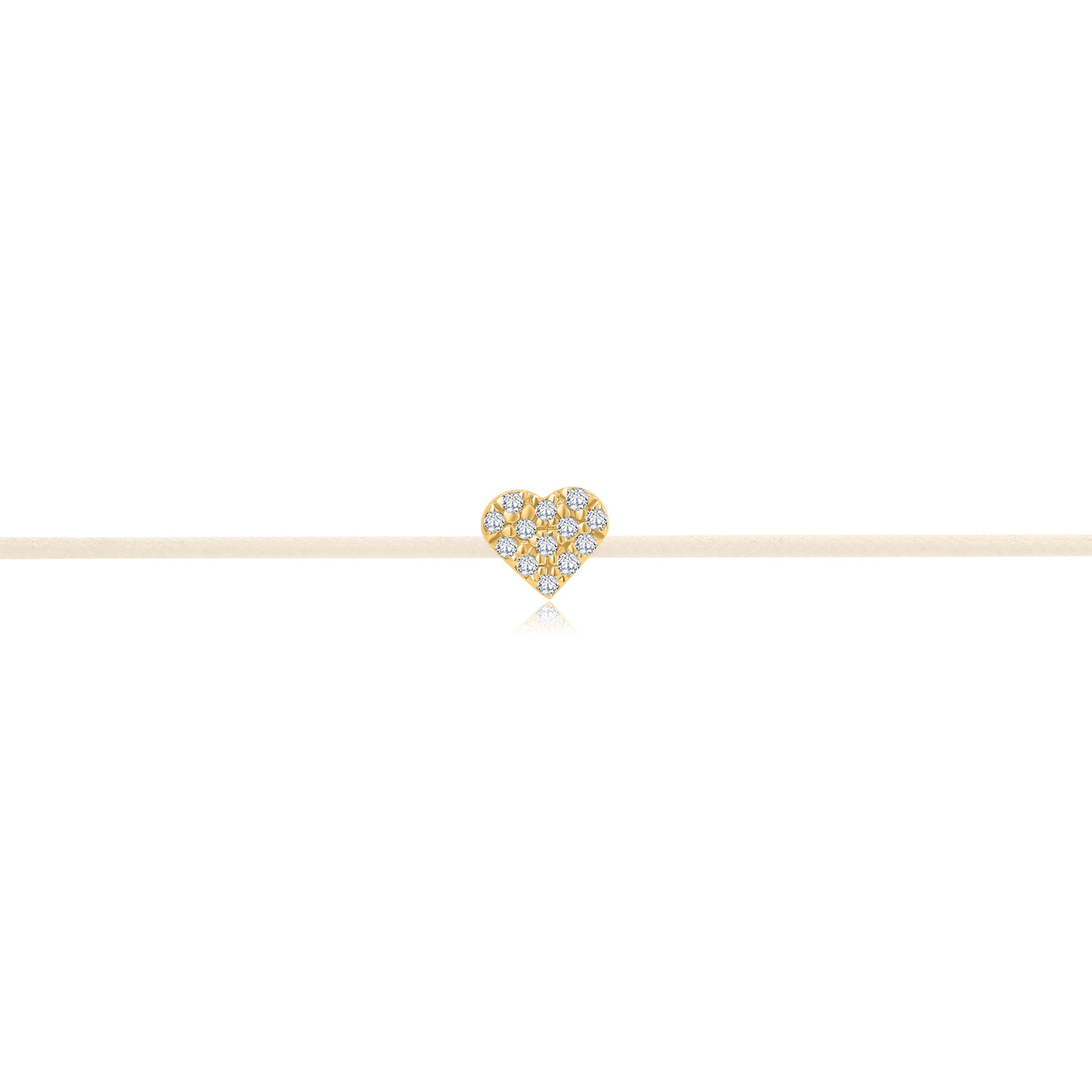 "Pavé Heart" White Diamond String Bracelet