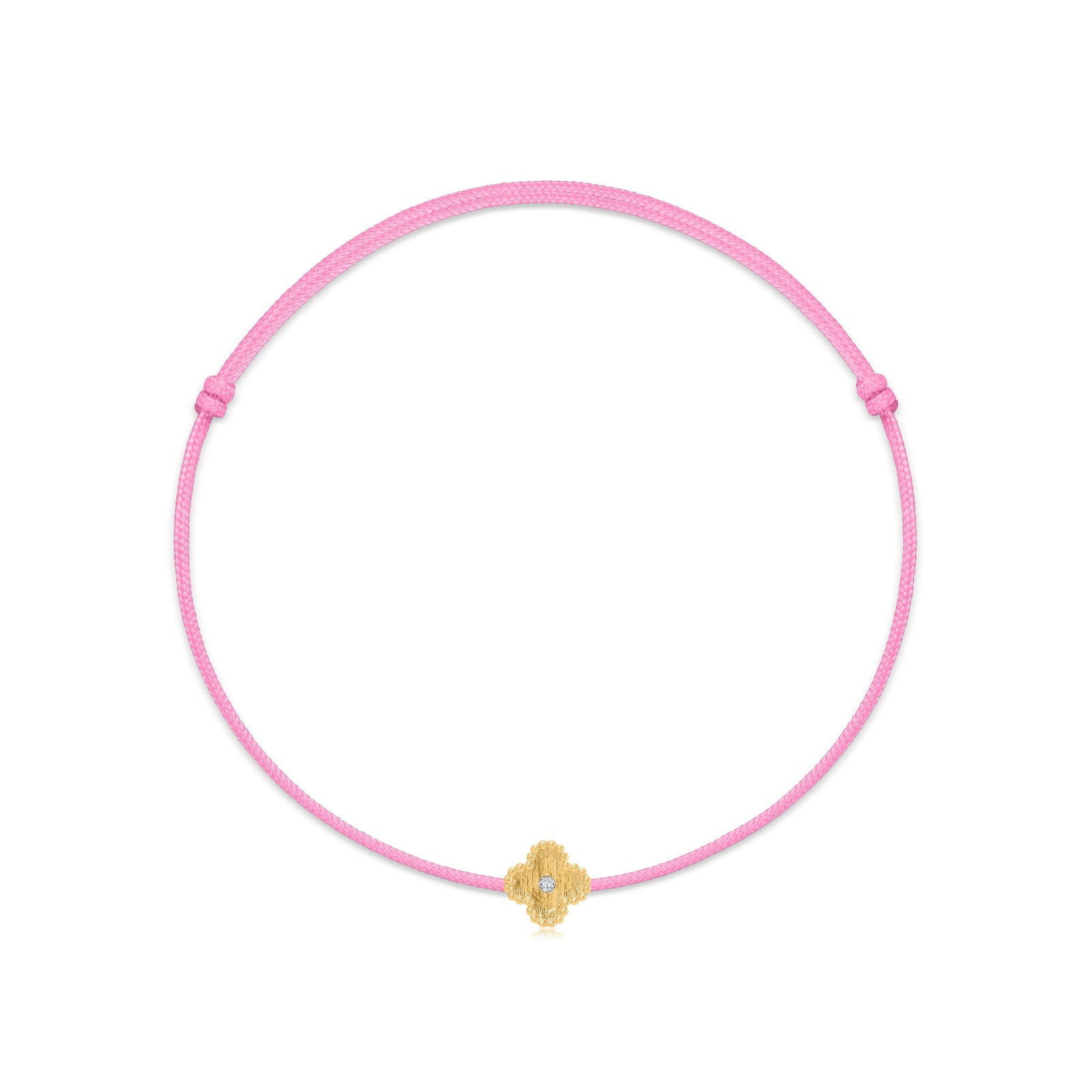 "Clover" Pink Diamond String Bracelet