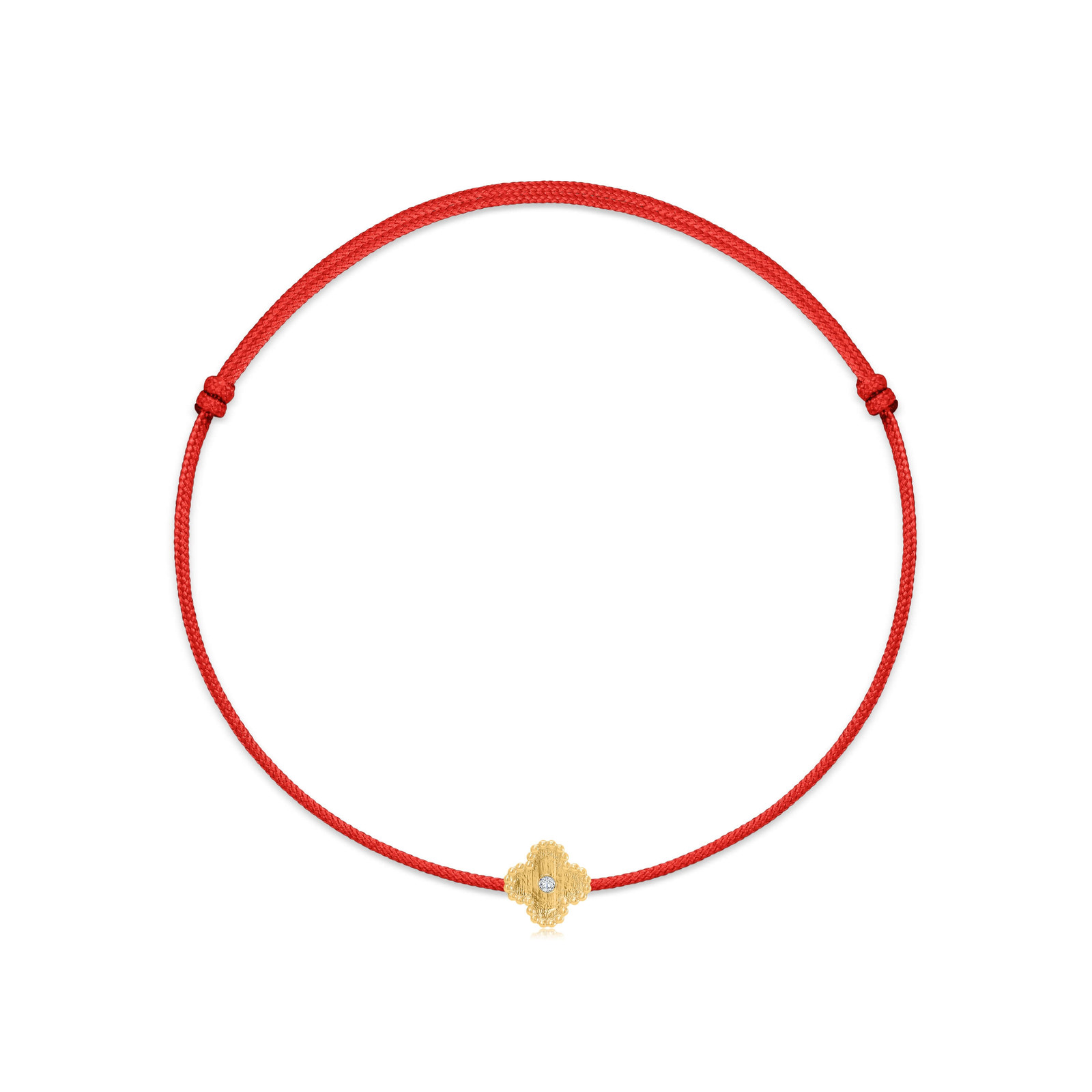 "Clover" Red Diamond String Bracelet