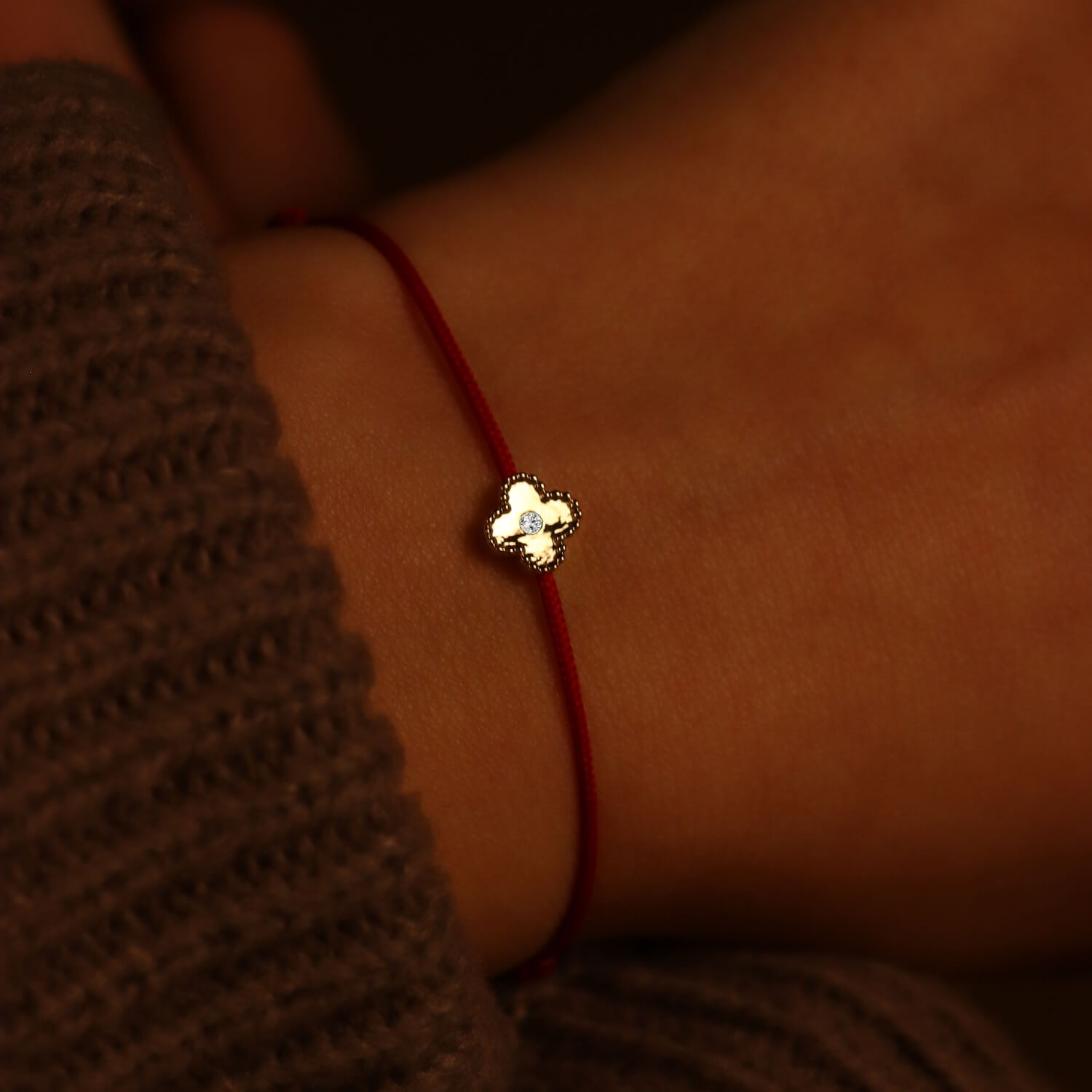 "Clover" Sand Diamond String Bracelet