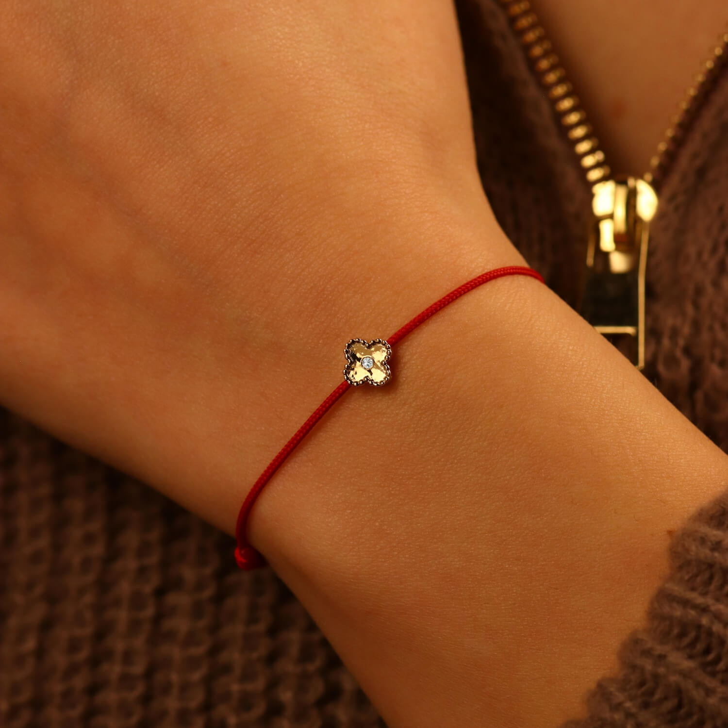 "Clover" Sand Diamond String Bracelet