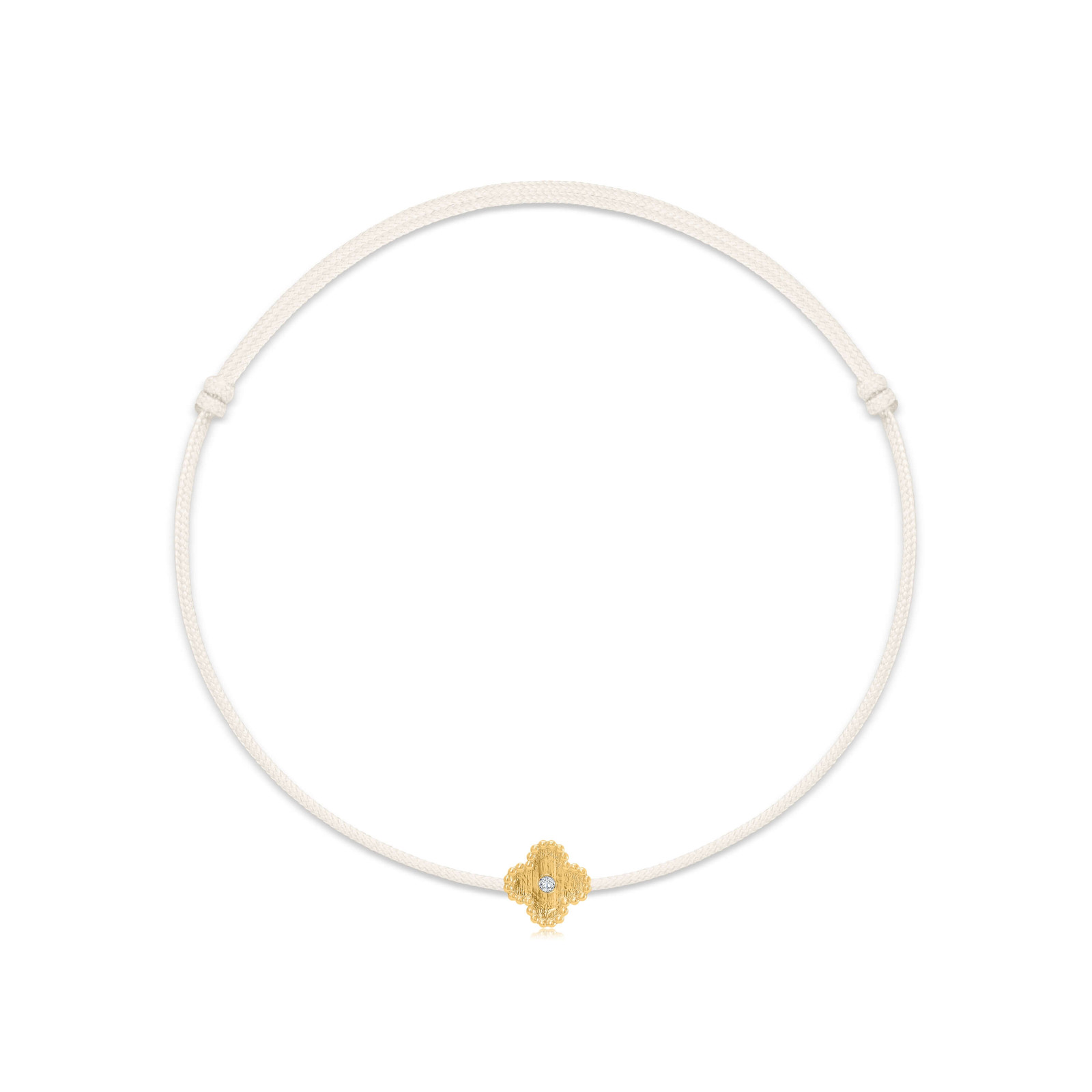 "Clover" White Diamond String Bracelet
