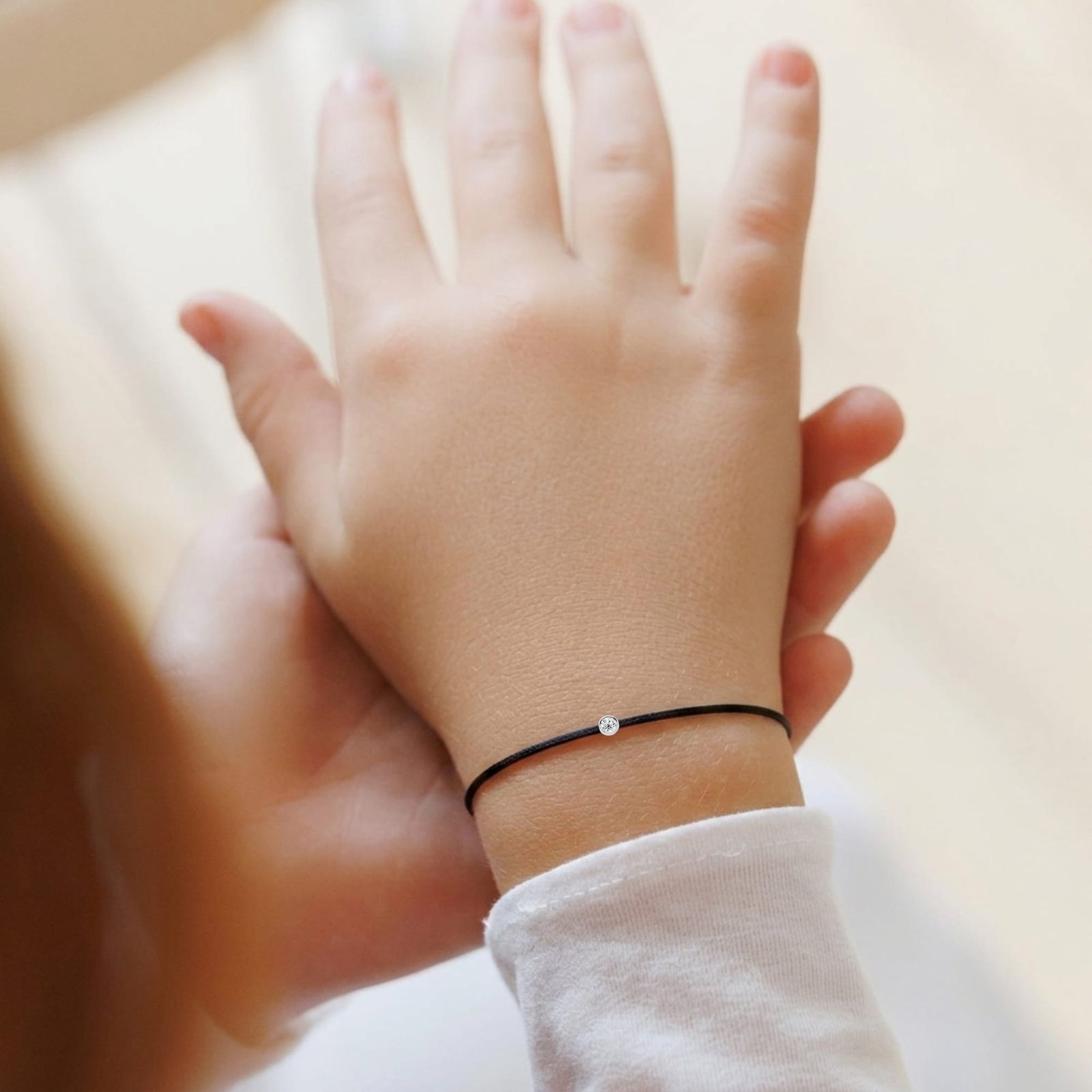 Kid's Black Diamond String Bracelet