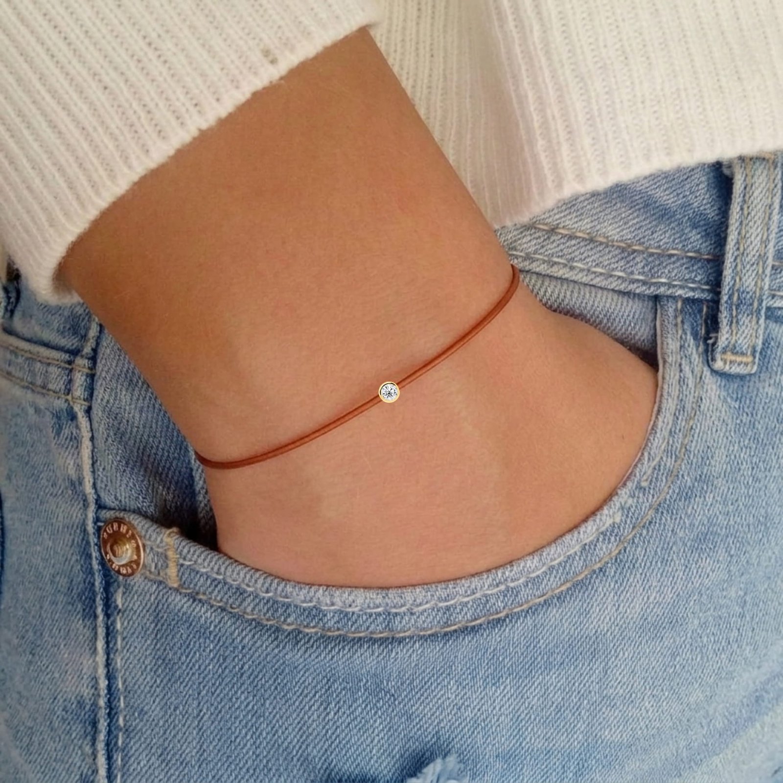 Kid's Copper Diamond String Bracelet