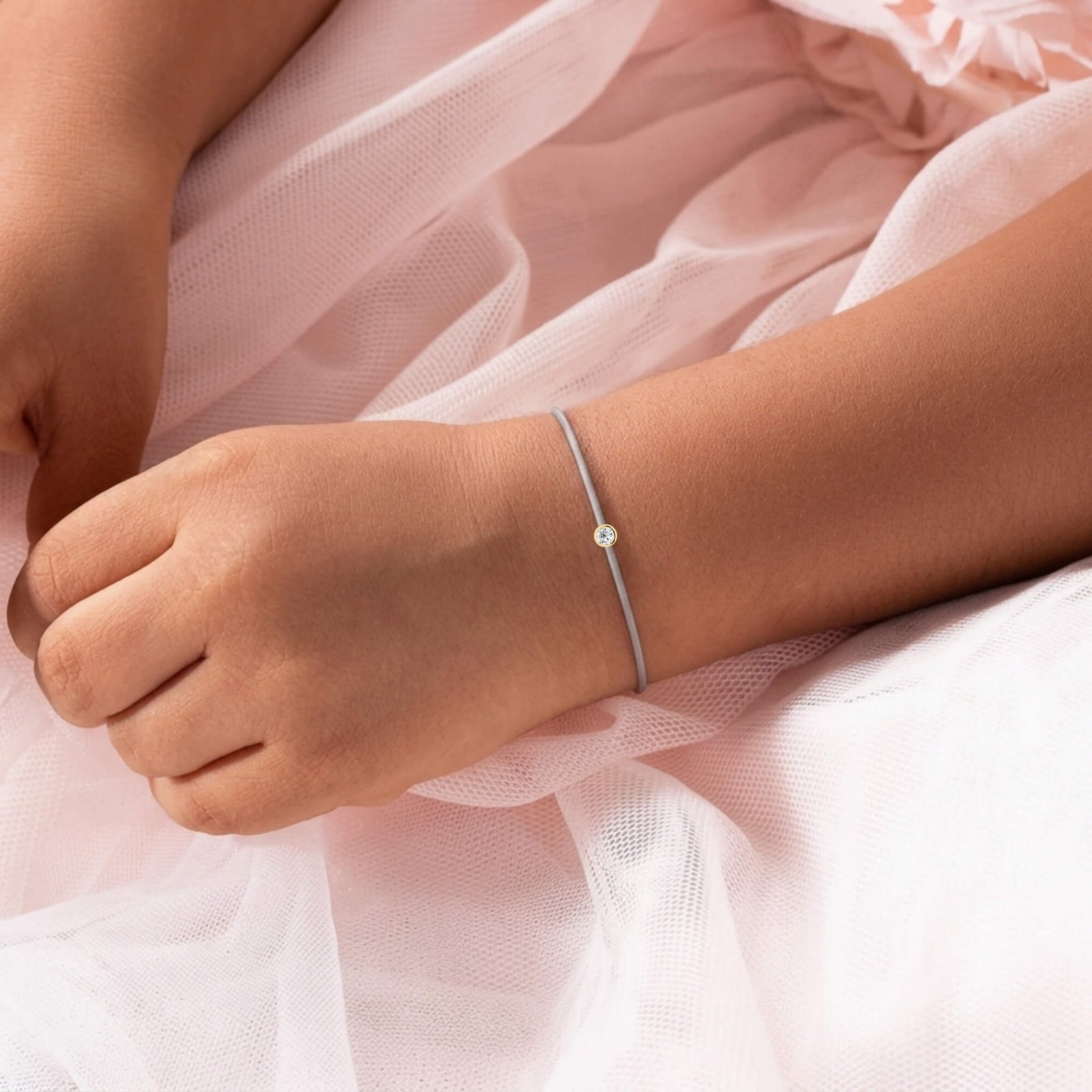 Kid's Grey Diamond String Bracelet