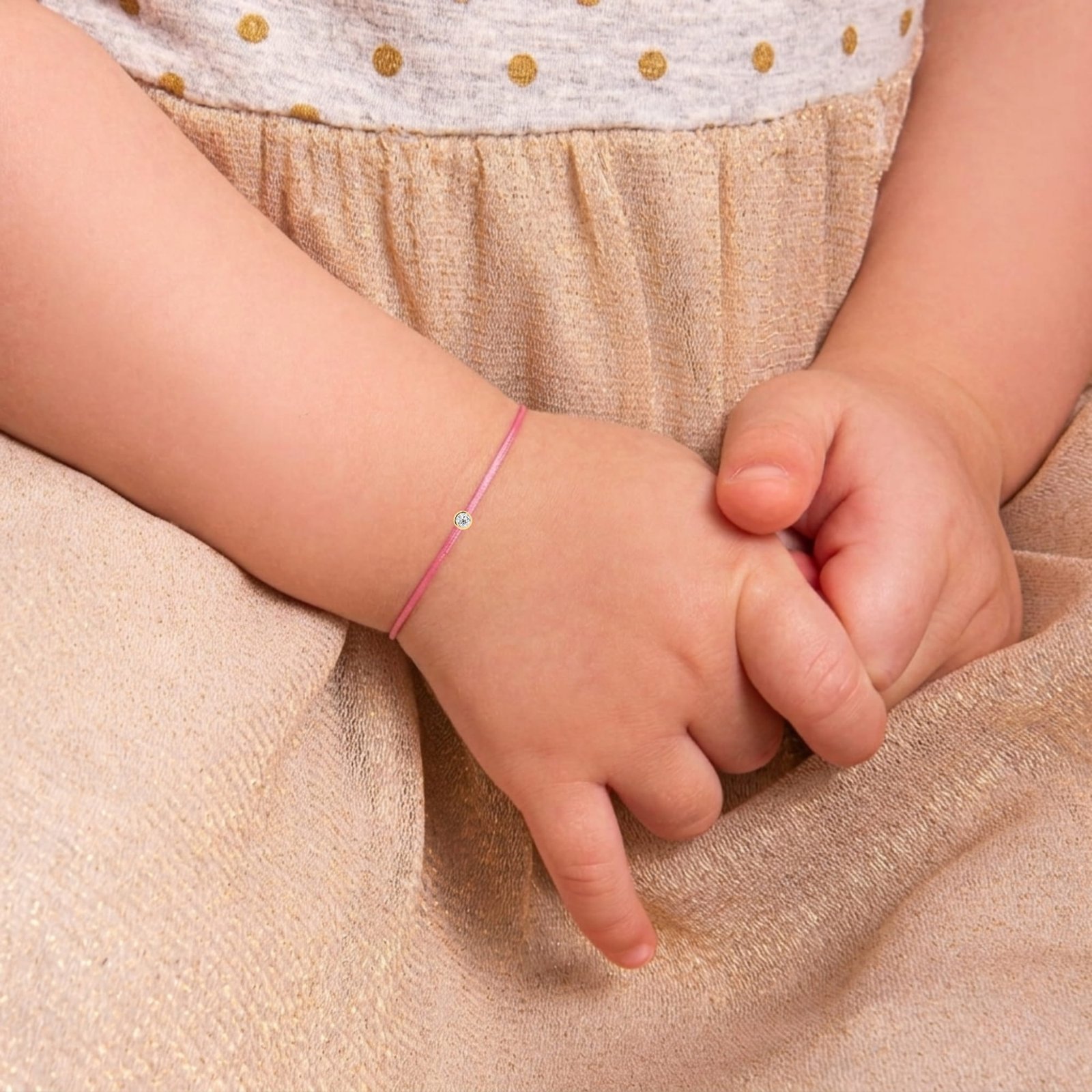 Kid's Pink Diamond String Bracelet