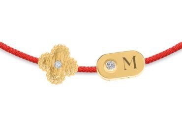 Pulsera de cordón con diamantes «Clover & Plate»