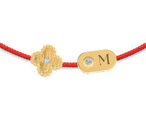 Braccialetto con fili di diamanti Clover & Plate