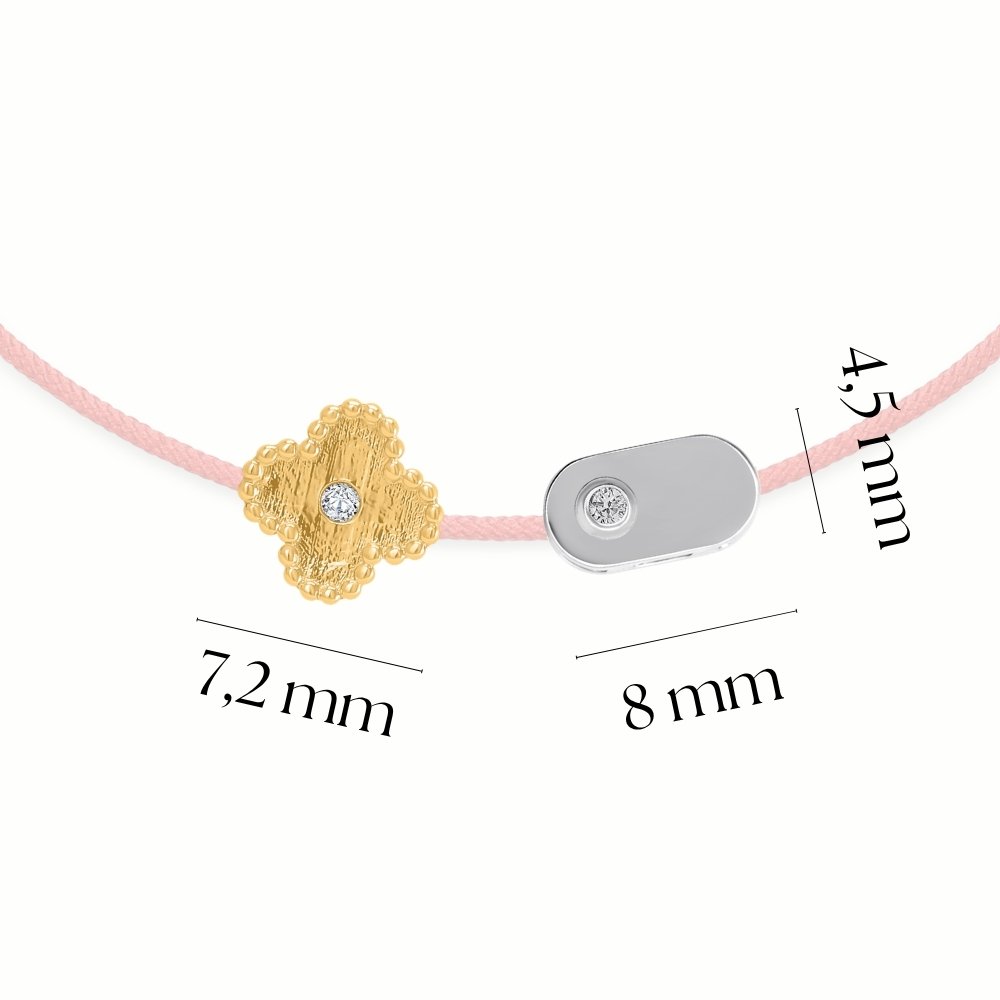 Clover & Plate Diamond String Bracelet