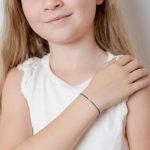Kid's "Plate" Diamond Blue String Bracelet