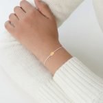 Kid's "Plate" Diamond White String Bracelet