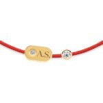 Plate & Dot Diamond String Bracelet