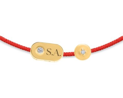 Bracciale con fili di diamanti a piastra e a puntini