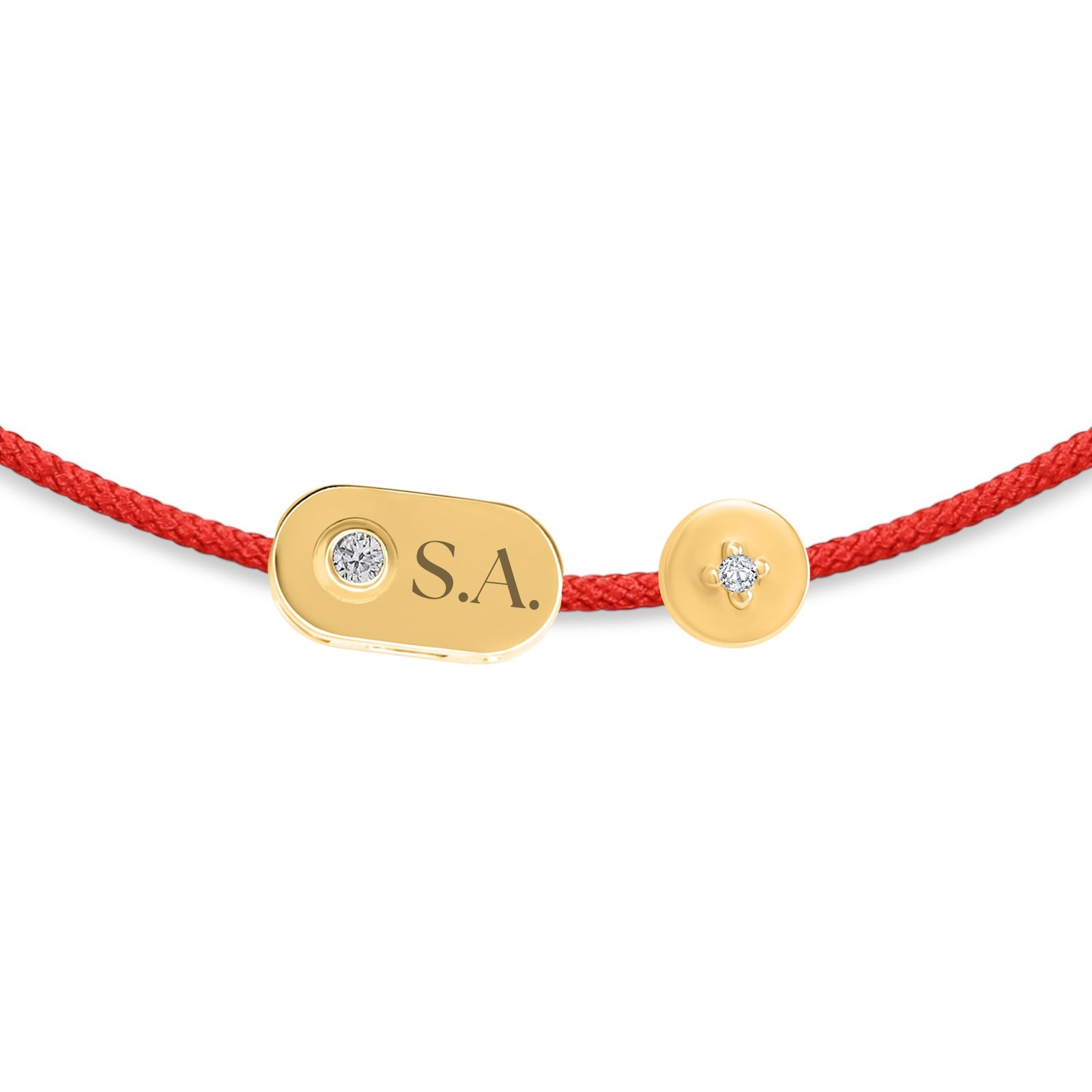 Plate & Dot Diamond String Bracelet