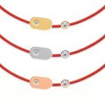 Plate & Dot Diamond String Bracelet