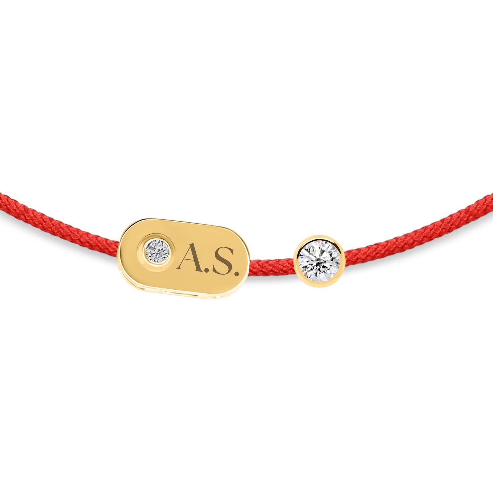 Plate & Dot Diamond String Bracelet