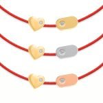 Plate & Heart Diamond String Bracelet