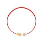 Plate & Pavé Diamond String Bracelet