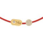 Plate & Pavé Diamond String Bracelet
