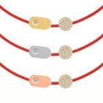 Plate & Pavé Diamond String Bracelet