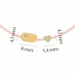 Plate & Pavé Heart Diamond String Bracelet