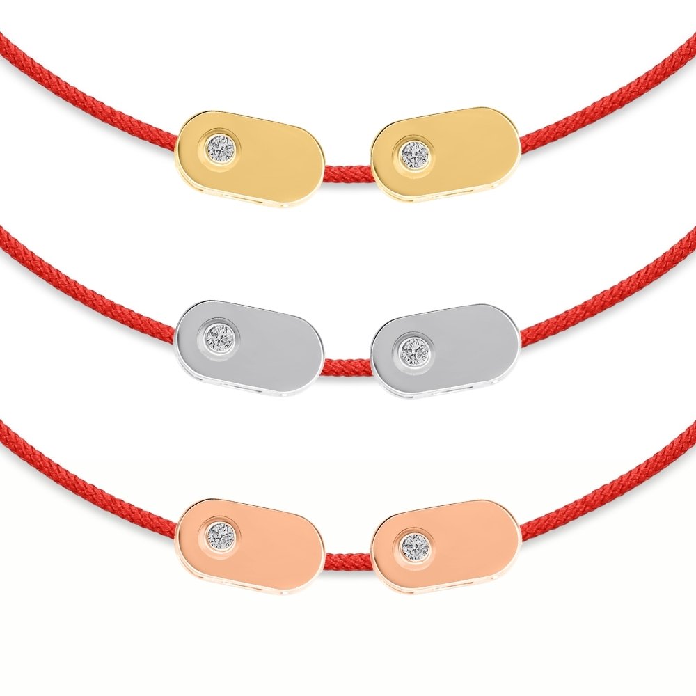 Two-Plate Diamond String Bracelet